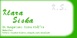 klara siska business card